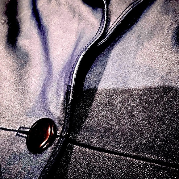 π§₯π JONES NEW YORK 100% Leather Purple 1-Button Tailored Blazer | Vintage Size 4 - Picture 5 of 6